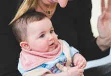 happy baby and mum at Monkey Music class