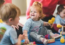 Young child having fun at a Monkey Music class